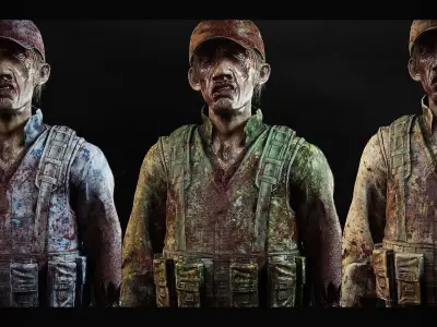 Zombie - Army Soldier UE4 UE5 Low-poly 3D model