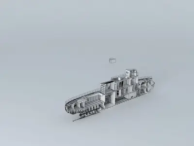 Kaiserliche Marine Kanonenboot SMS AfrikaFULL INTERIOR part ... Free 3D model