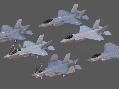 F35A F35B C35C Low-poly 3D model