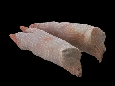 fresh pork Low-poly 3D model