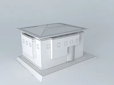 Modern religious building Low-poly 3D model