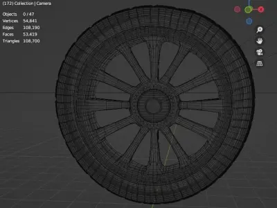 Old Fashioned Wheel 3D model