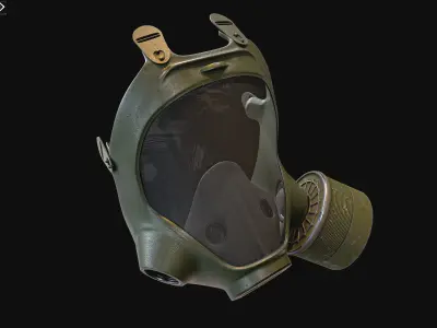 GAS Mask PBR Low-poly 3D model