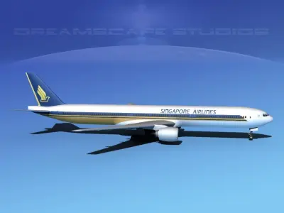 Boeing 777-300 Singapore Airlines 3D model