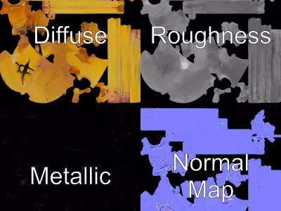 Golden Crab Spider model pack Low-poly 3D model