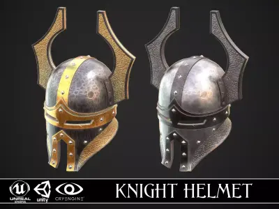 Knight Helmet 06 Low-poly 3D model