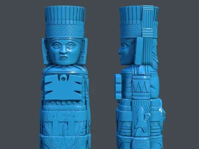 Statue Aztec  Atlante Tula 3D print model