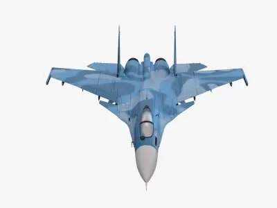 Su-33 Flanker Low-poly 3D model