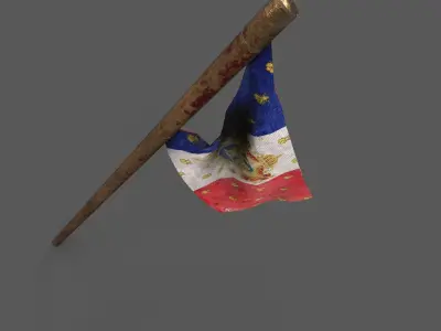 Napoleonic flag Low-poly 3D model