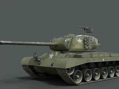 M26 Pershing  Low-poly 3D model