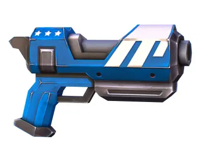LowPoly Sci-Fi Cartoon Pistol Gun Low-poly 3D model