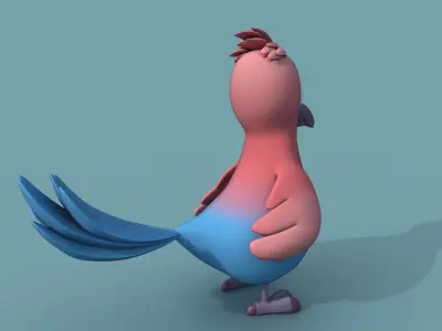 Cartoon Bird Low-poly 3D model