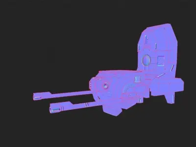 SCI FI AA CANNON Low-poly 3D model