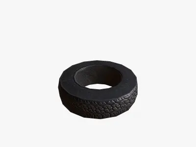 Wheels low poly tire Low-poly 3D model