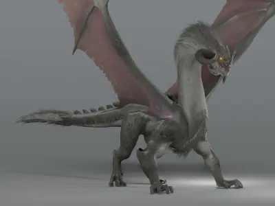 goat dragon - low poly Free low-poly 3D model