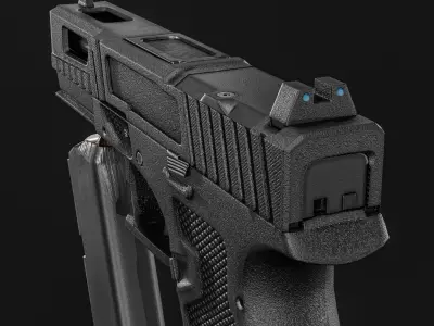 PSA Sabre Dagger Full Size - S 9mm Pistol Low-poly 3D model