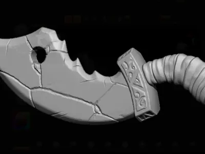 Stylized Fantasy Sword Zbrush Project File - ZPR 3D model