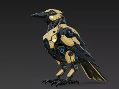 Yellow Robotic Animals Pack PBR 3D Models Low-poly 3D model