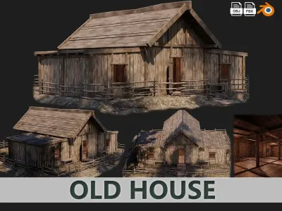 Old House PBR 4K GameReady Pack 29 to 32 Low-poly 3D model