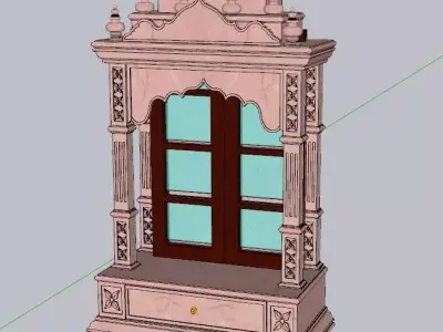 indian stone jharokha window 3D model