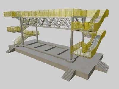 Steel Structure-Tsunami Evacuation Tower-Type-3 Free 3D model