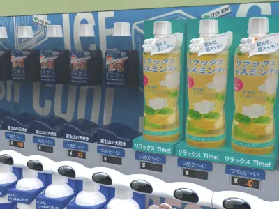 Japanese Vending Machine Light Green Low-poly 3D model