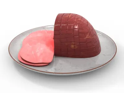 Meat snacks and cabanossi Honey Glazed Ham Slices Low-poly 3D model