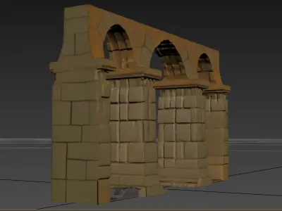 Ancient Roman Aqueduct - Stylized 3D Model Low-poly 3D model