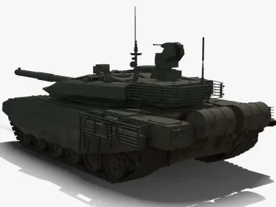 T-90 MS Green Dirt Low-poly 3D model