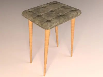stool with wooden legs Free 3D model