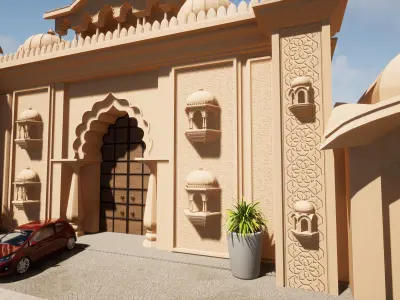 Indian rajasthani grand Palace  3D model