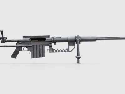CheyTac M200 Intervention Sniper Rifle Low-poly 3D model