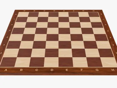 Wooden Chessboard 3D model