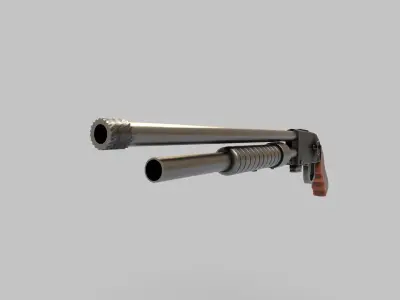 stylish cartoon shot gun 3D model