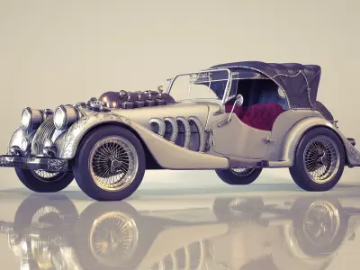 Steampunk Car - Morgan Roadster 3D model