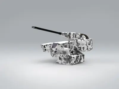 Remote Controlled Stabilized Weapon System Low-poly 3D model