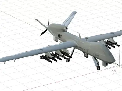 DPRK Saetbyol-9 - Bright Star-9 - the MULTI PURPOSE COMBAT DRONE Low-poly 3D model