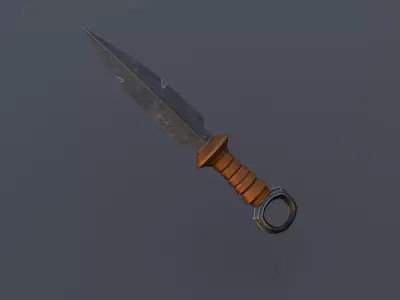Broken fang fantasy dagger-game ready low-poly RPG weapon Low-poly 3D model