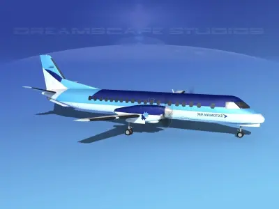Saab 2000 Estonian Air 3D model