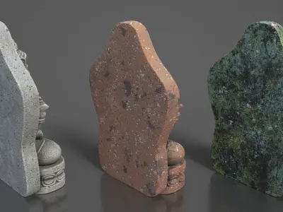 Ancient Khmer Statue29-250523 Low-poly 3D model