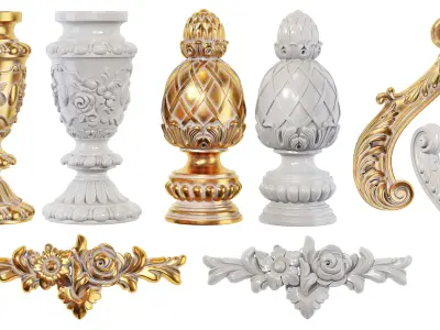 Collection of 40 classic carvings Part 6 3D model
