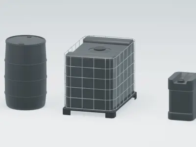water tanks canister Low-poly 3D model
