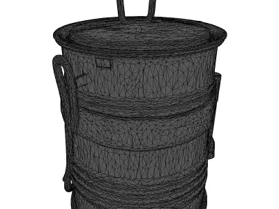 Rustic Metal Drum Smoker 3D model