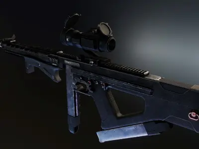 Tactical Thompson SMG Low-poly 3D model