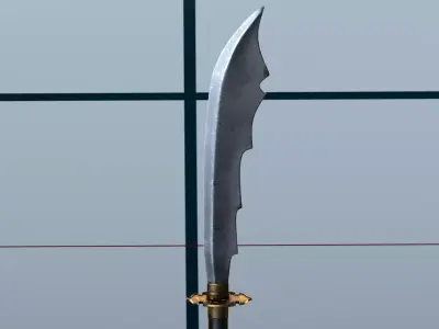 Naginata PBR sword 3D model