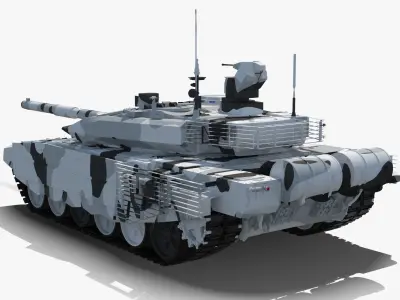 T-90 MS Winter Clean Low-poly 3D model