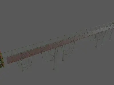 Cartoon Wooden Bridge 3D model