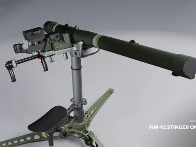 FIM-92 Stinger on Tripod Mount with Operator Seat 3D model