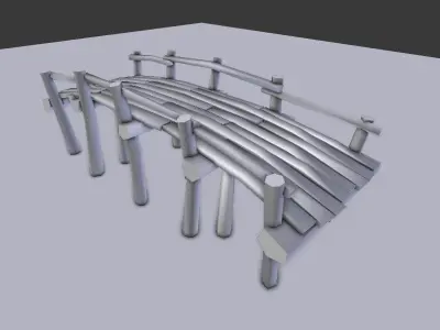 Wooden Bridges Pack Low-poly 3D model