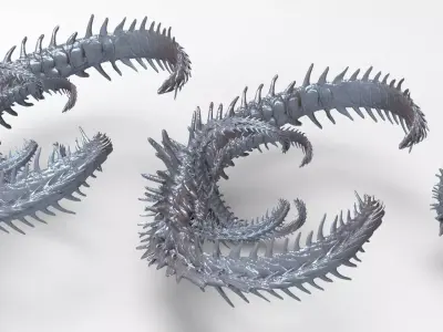 Genma Mountain temple exterior archway 3 designs 3D model